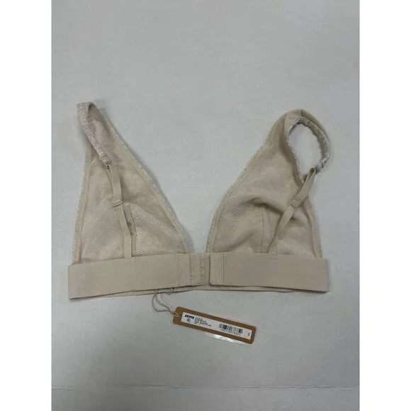 SKIMS Cotton Rib Plunge Bralette Oatmeal Heather Size Medium NWT - Picture 6 of 8